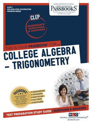 cover image of COLLEGE ALGEBRA--TRIGONOMETRY